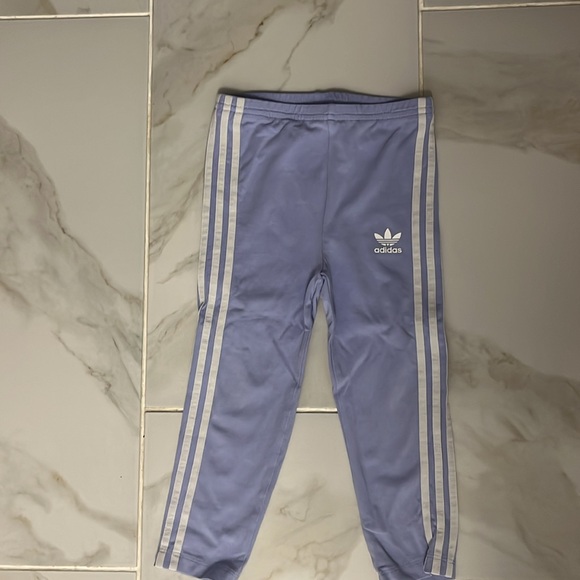 Toddler Girls Adidas Purple Sweat suit with Classic Stripes (3T) - Picture 2 of 5